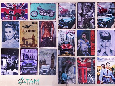 Tranh thiếc Vintage các kiểu size 30x20cm số 14